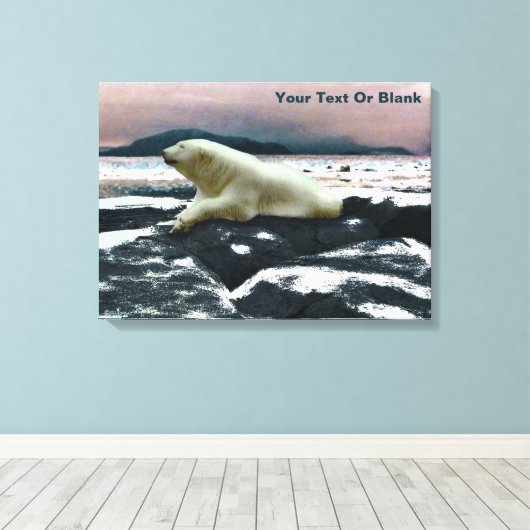 Spring Melt Polar Beer Canvas Afdruk (Insitu (Houten vloer))