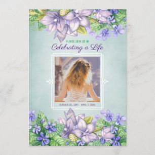 Spring Memorial Celebring a Life Lila Photo Kaart