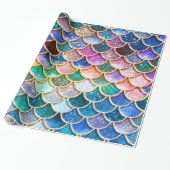 Spring Mermaid Glitter Scales- Mermaidscales Cadeaupapier (Uitgerold)
