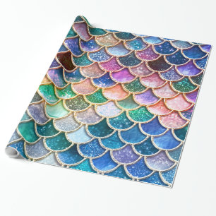 Spring Mermaid Glitter Scales- Mermaidscales Cadeaupapier