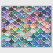 Spring Mermaid Glitter Scales- Mermaidscales Cadeaupapier (Vlak)