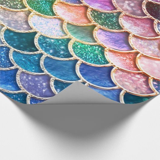 Spring Mermaid Glitter Scales- Mermaidscales Cadeaupapier (Hoek)
