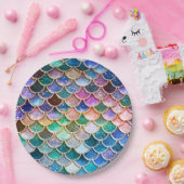 Spring Mermaid Glitter Scales- Mermaidscales Papieren Bordje (Feest)