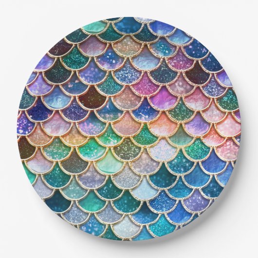 Spring Mermaid Glitter Scales- Mermaidscales Papieren Bordje (Voorkant)