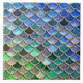 Spring Mermaid Green Glitter Scales- Mermaidscales Tegeltje (Voorkant)