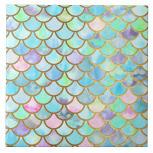 Spring Mermaid Waterverf Scales- Mermaidscales Tegeltje