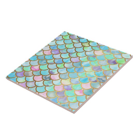 Spring Mermaid Waterverf Scales- Mermaidscales Tegeltje (Zijkant)