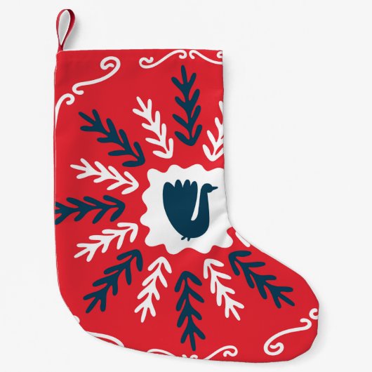 Spring, Merry Christmas folk doodle art square til Kleine Kerstsok (Voorkant)