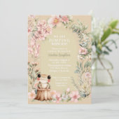 Spring met vreugde Kikker Meisje Baby Shower Kaart (Staand voorkant)