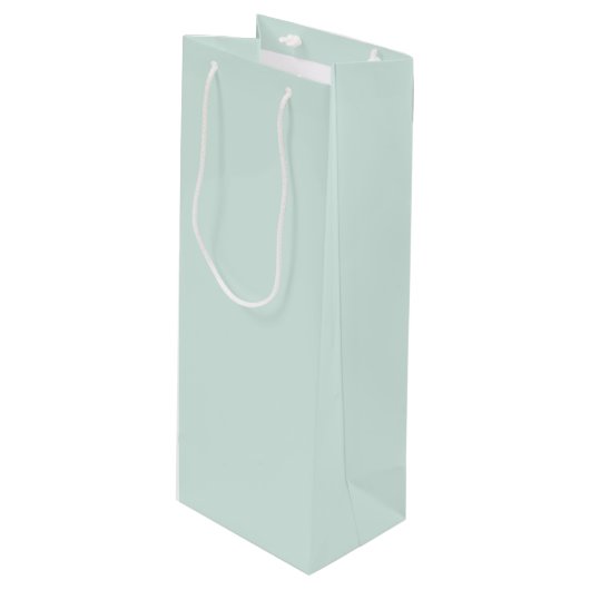 Spring Mint Solid Color Wijn Cadeautas (Voorkant Gekanteld)