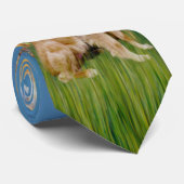 Spring (Monet) - Golden Retriever Stropdas (Opgerold)