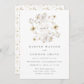 Spring Monogram Elegant Wildflower Floral Kaart (Voorkant / Achterkant)