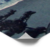 Spring Moon bij Ninomiya Beach Kawase Hasui 1932 Poster (Hoek)