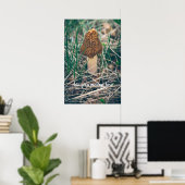 Spring Morel Mushroom Poster (Thuiskantoor)