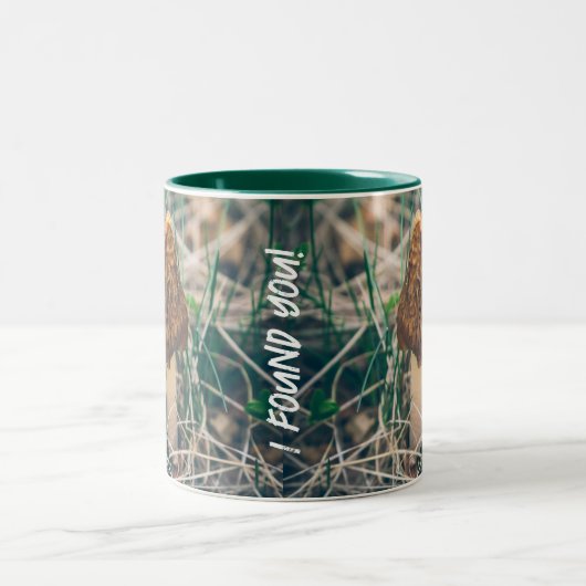 Spring Morel Mushroom Tweekleurige Koffiemok (Center)