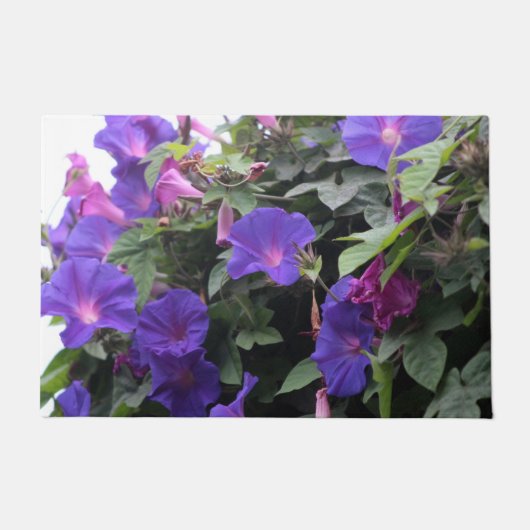 Spring Morning Glories in Blue Deurmat (Voorkant)