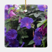 Spring Morning Glories in Blue Keramisch Ornament (Achterkant)