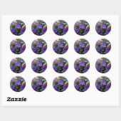 Spring Morning Glories in Blue Ronde Sticker (Vel)