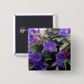 Spring Morning Glories in Blue Vierkante Button 5,1 Cm (Voorkant /achterkant)