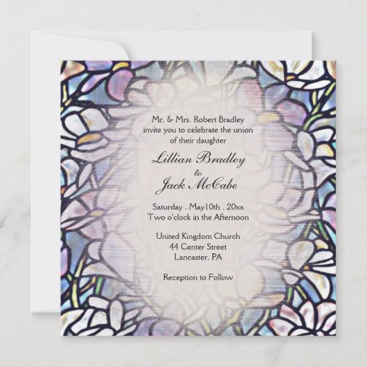 Spring Mosaic Floral Tegel Wedding Kaart (Voorkant)