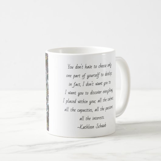 Spring Moss Mandala Mok met Citaat (Voorkant rechts)