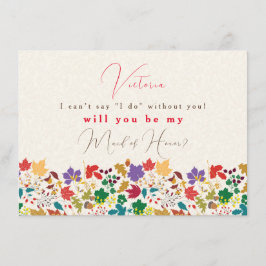 Spring Mosterd Geel Paarse Bloem BruidsmeisjeCard Menu