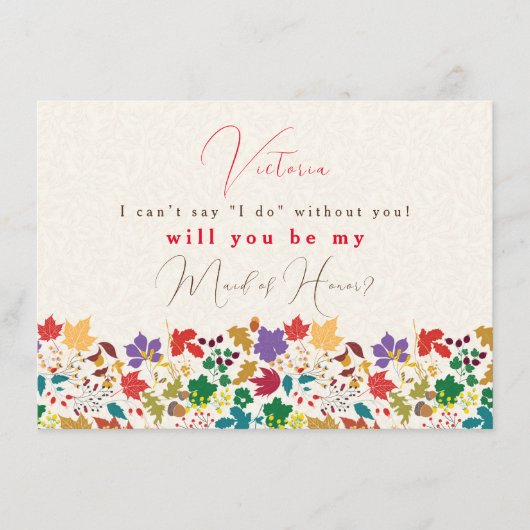 Spring Mosterd Geel Paarse Bloem BruidsmeisjeCard Menu (Voorkant)