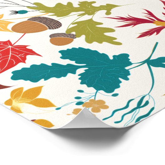 Spring Mosterd Geel Paarse Bloem Vrijgezellenfeest Poster (Hoek)