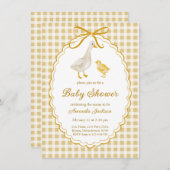 Spring Mother Goose en Gosling Baby shower Kaart (Voorkant / Achterkant)