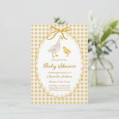 Spring Mother Goose en Gosling Baby shower Kaart (Staand voorkant)