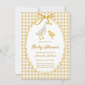 Spring Mother Goose en Gosling Baby shower Kaart (Voorkant)