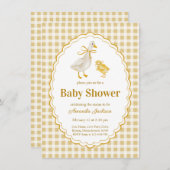 Spring Mother Goose en Gosling Baby shower Kaart (Voorkant / Achterkant)