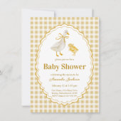 Spring Mother Goose en Gosling Baby shower Kaart (Voorkant)