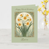 Spring Motif Daffodil March Birthflower Kaart (Gele Bloem)