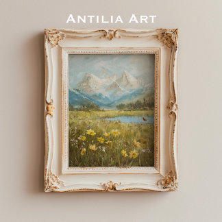 Spring Mountain Meadow  Natuur Kunst Poster