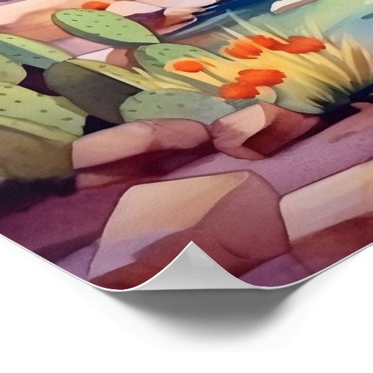 Spring Mountain Nevada Waterverf Landschap Poster (Hoek)