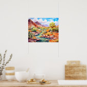 Spring Mountain Nevada Waterverf Landschap Poster (Keuken)