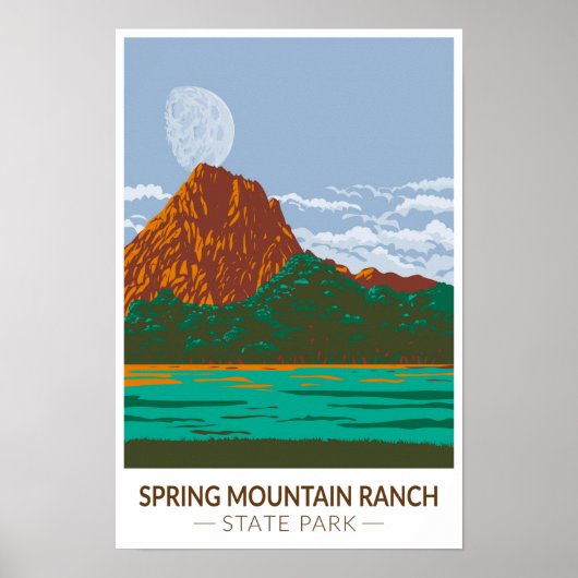 Spring Mountain Ranch State Park Nevada Retro  Poster (Voorkant)
