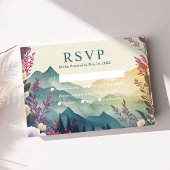 Spring Mountains Bloemen Bruiloft RSVP Kaart