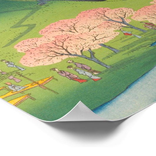 Spring Mt Fuji Ukiyo-e Japanse kunst Poster (Hoek)