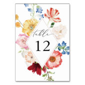 Spring Multi Color Florals Tafelnummer (Voorkant)