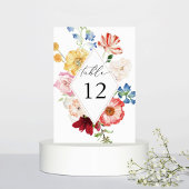 Spring Multi Color Florals Tafelnummer