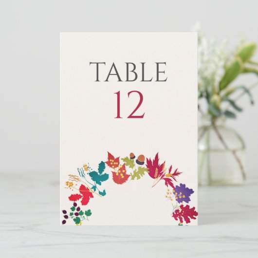 Spring Mustard Meadow Flower Wedding Table Number Kaart (Staand voorkant)
