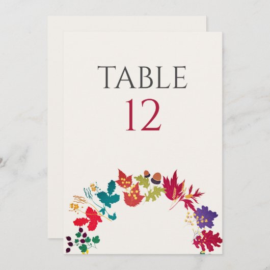 Spring Mustard Meadow Flower Wedding Table Number Kaart (Voorkant / Achterkant)