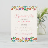 Spring Mustard Paarse Bloem Bachelorette Party Kaart (Staand voorkant)