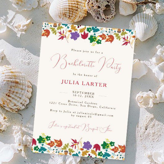 Spring Mustard Paarse Bloem Bachelorette Party Kaart