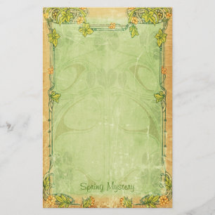 Spring Mystery - Art Nouveau Stationery Briefpapier