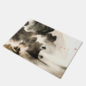 Spring Mystic Fox Misty Mountain Minimalist Zen Deurmat (Schuin)