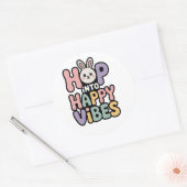 Spring naar gelukkige vibes Pasen Konijn Sticker C (Envelop)