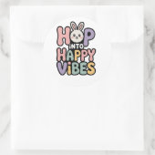 Spring naar gelukkige vibes Pasen Konijn Sticker C (Tas)